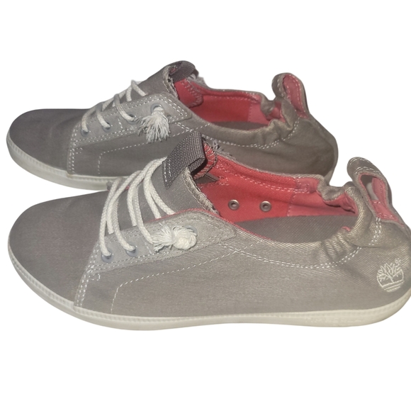 Timberland Womens Gray Canvas Sneakers Sz.8 - Picture 1 of 6